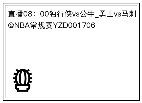 直播08：00独行侠vs公牛_勇士vs马刺@NBA常规赛YZD001706